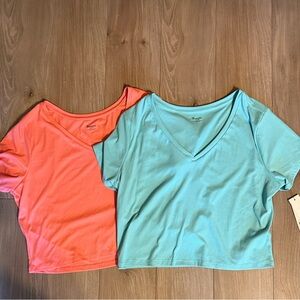 No Boundaries Coral and Light Blue Crop Tops XXL